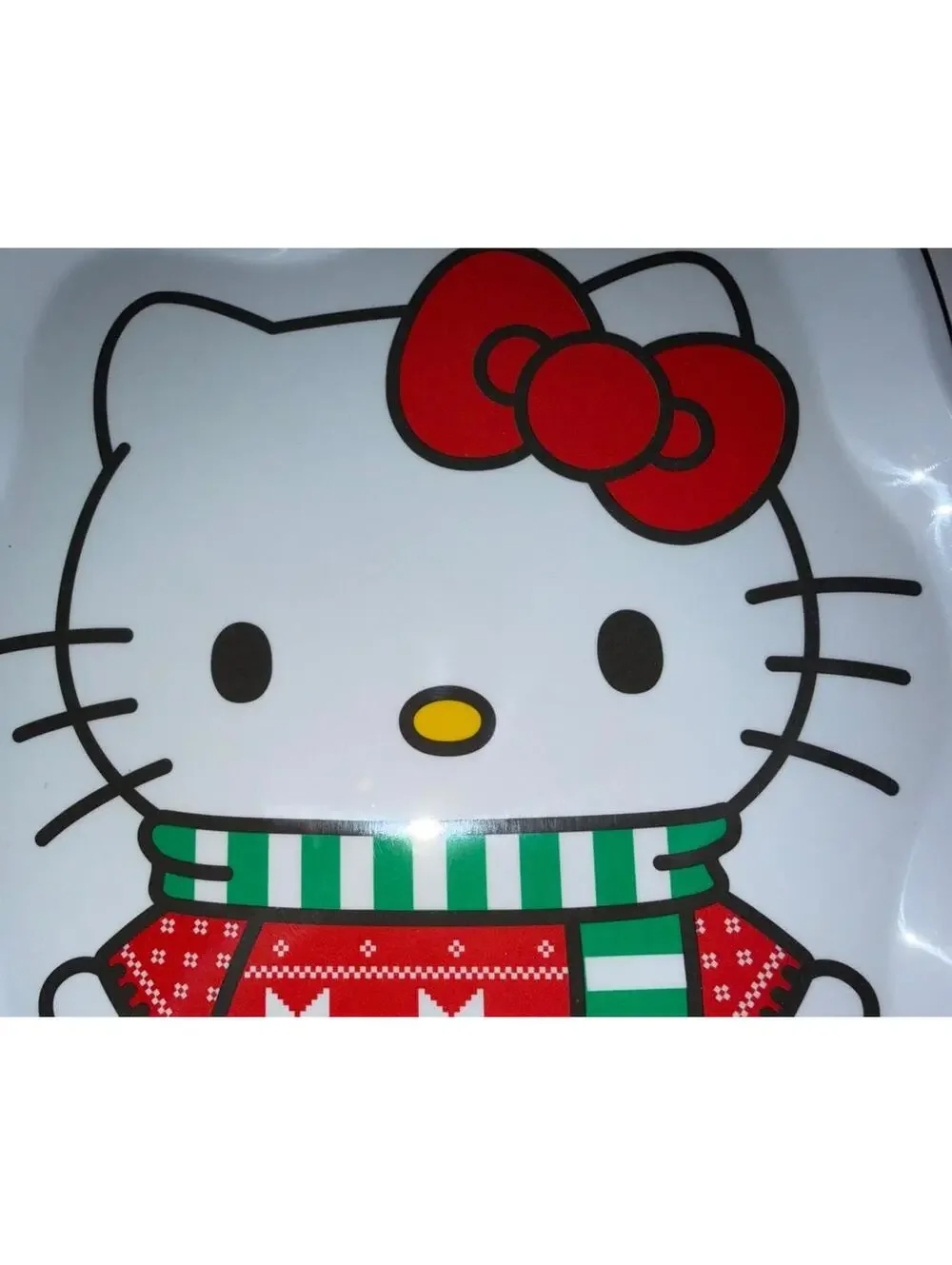 NWT Hello Kitty Christmas Holiday Sweater Melamine Tray Platter Festiv 11.5